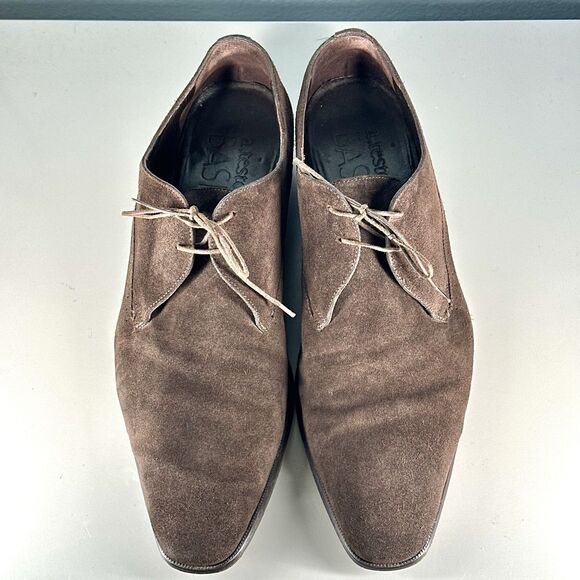 A Testoni Basic Oxford Dress Shoes Brown Suede Leather Mens Size 12 Lace Up - Picture 3 of 16